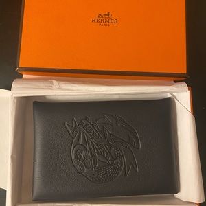 Hermes Calvi leather card wallet